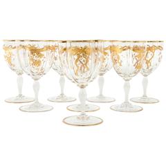 Antique French Crystal Wine / Water Glasses