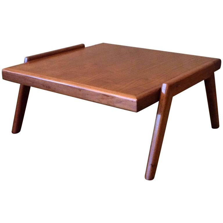 MidCentury Modern Low Walnut Side Table at 1stDibs
