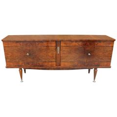 French Art Deco Exotic Walnut Buffet, circa 1940s