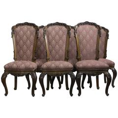 19th Century Louis XV Style Six High Back Dining Chairs