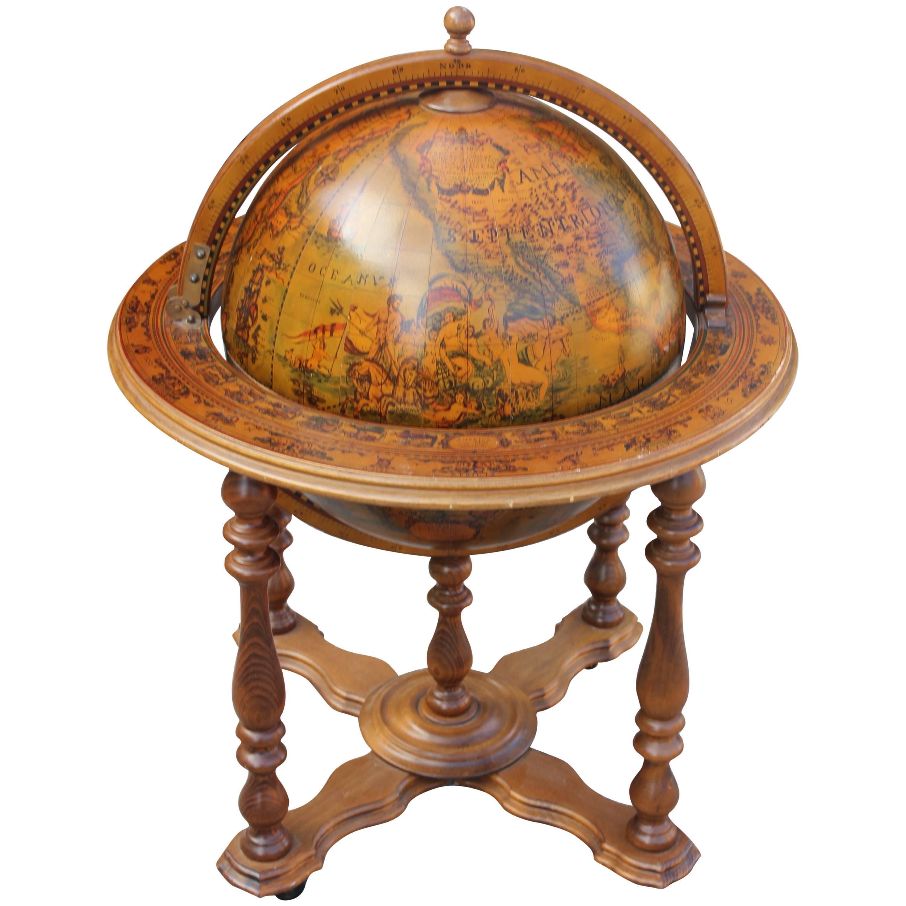 French Art Deco/Art Modern World Globe Bar, circa 1950s