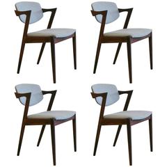 Vintage Rosewood Model 42 Dining Chairs by Kai Kristiansen
