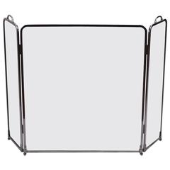 Glass and Chrome Folding Fireplace Screen 3