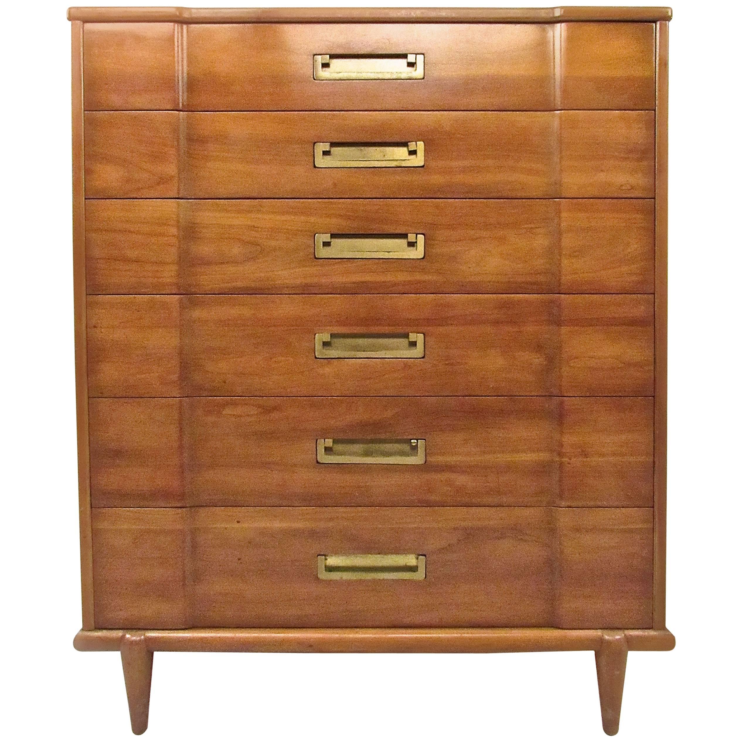 Unique Mid-Century Modern Highboy Dresser by John Widdicomb