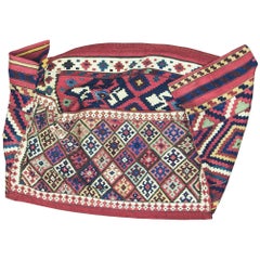  Ancien sac de cargaison ou Mafras d'Azerbaïdjan/ Shahsavan, sacs de chambre, Soumak Kilim