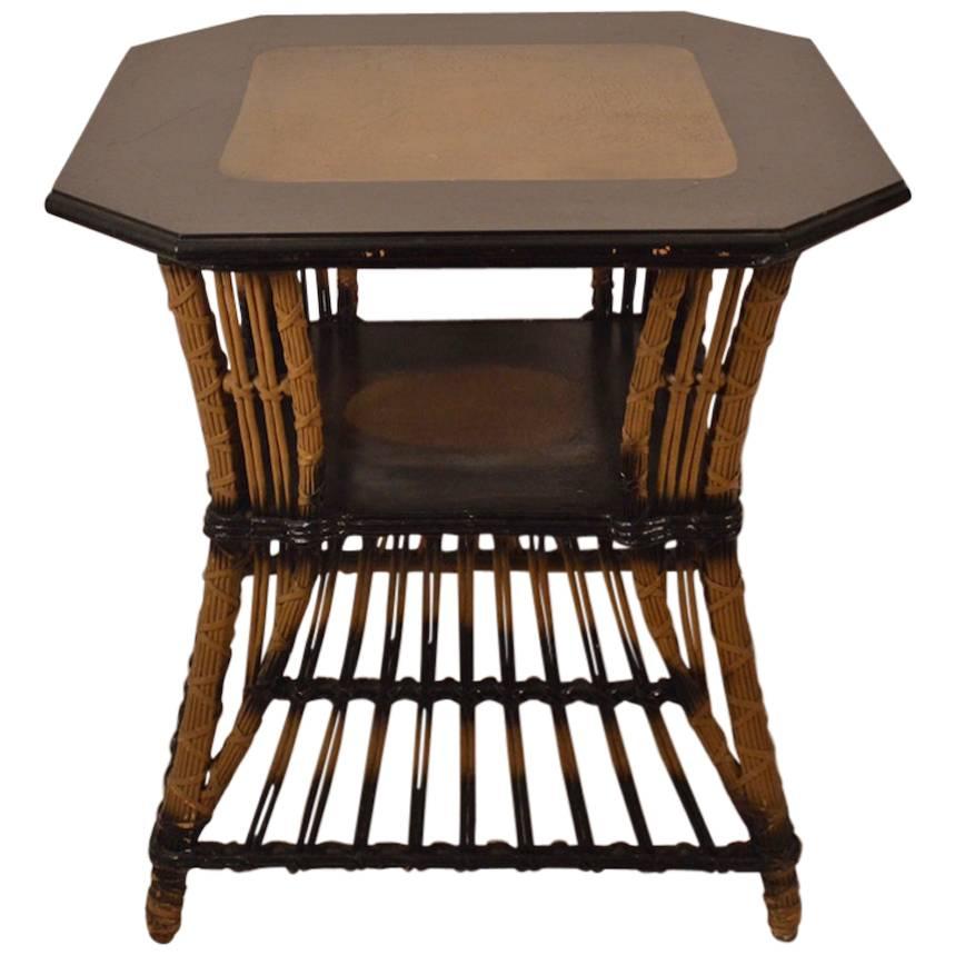 Art Deco Wicker Table For Sale