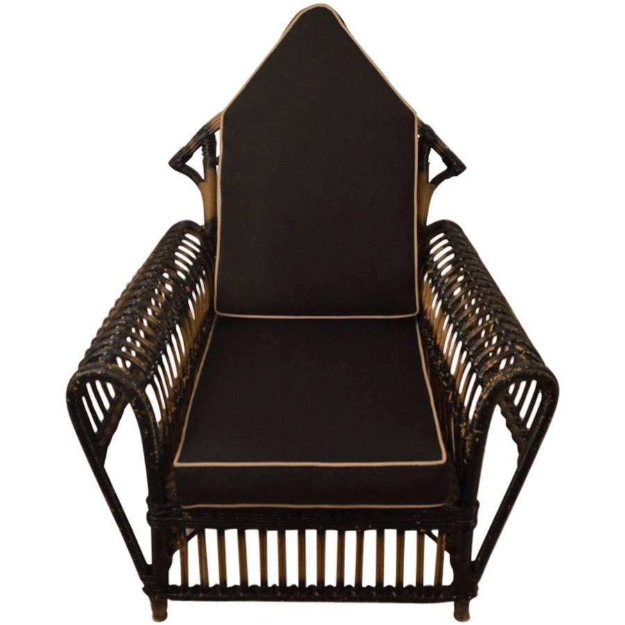 Art Deco Wicker Lounge Chair