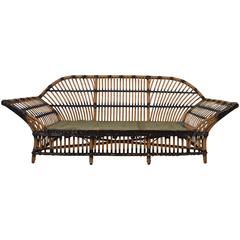 Vintage Art Deco Wicker Sofa