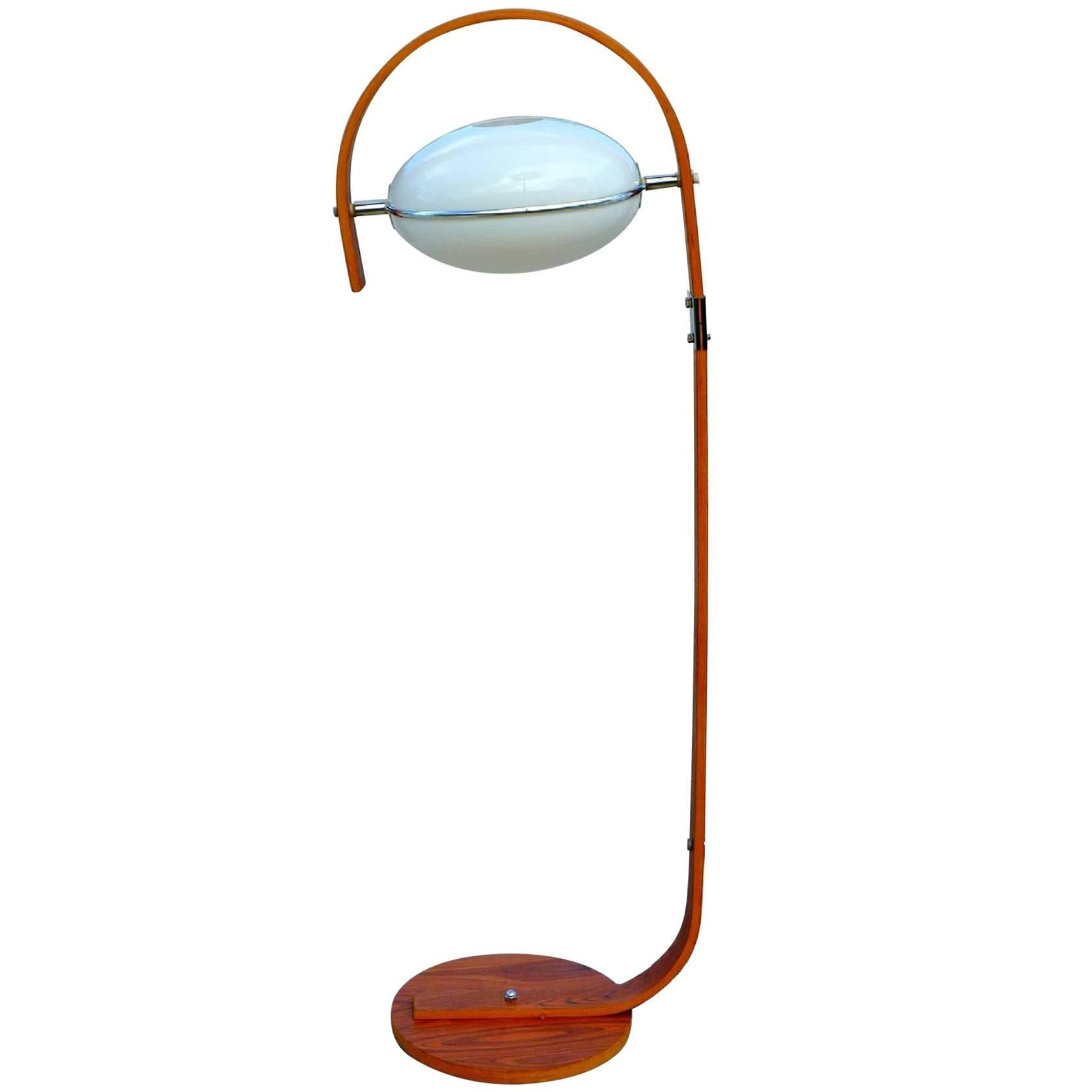 Molded Plywood and Lucite Floor Lamp For Sale