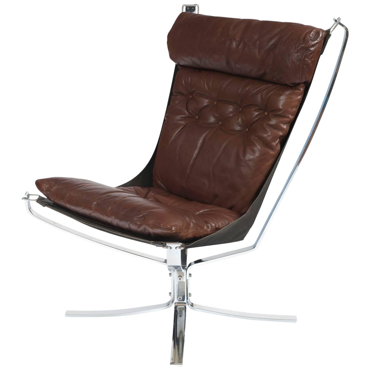Chrome High Back Falcon Chair For Sale