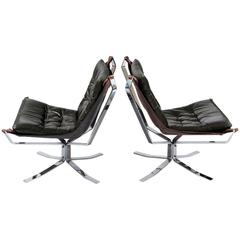 Retro Danish Chrome Low Back Chairs
