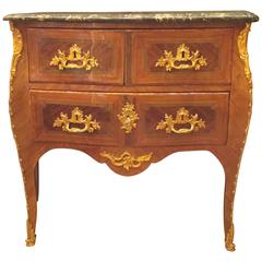 Antique French Louis XV Period Commode in Rosewood Parquetery Sign by Nicolas Petit