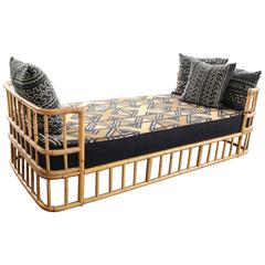Vintage Mid-20th Century French Rattan Daybed