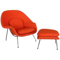 Classic Eero Saarinen Knoll Womb Chair with Ottoman 3