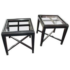Pair of Vintage Ebonized Asian-Inspired Tables