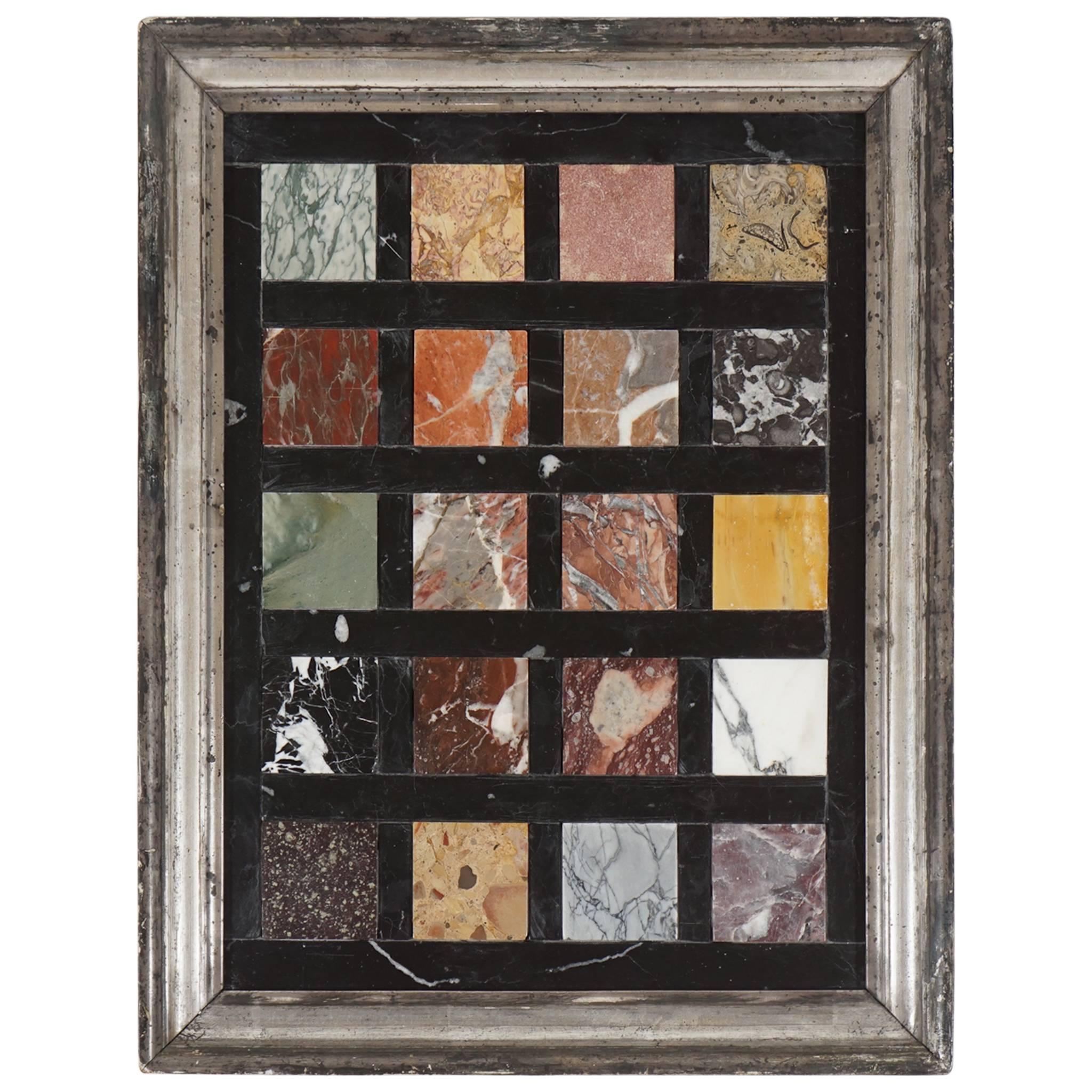 Grand Tour Specimen Marbles Plaque, Italy, circa 1850