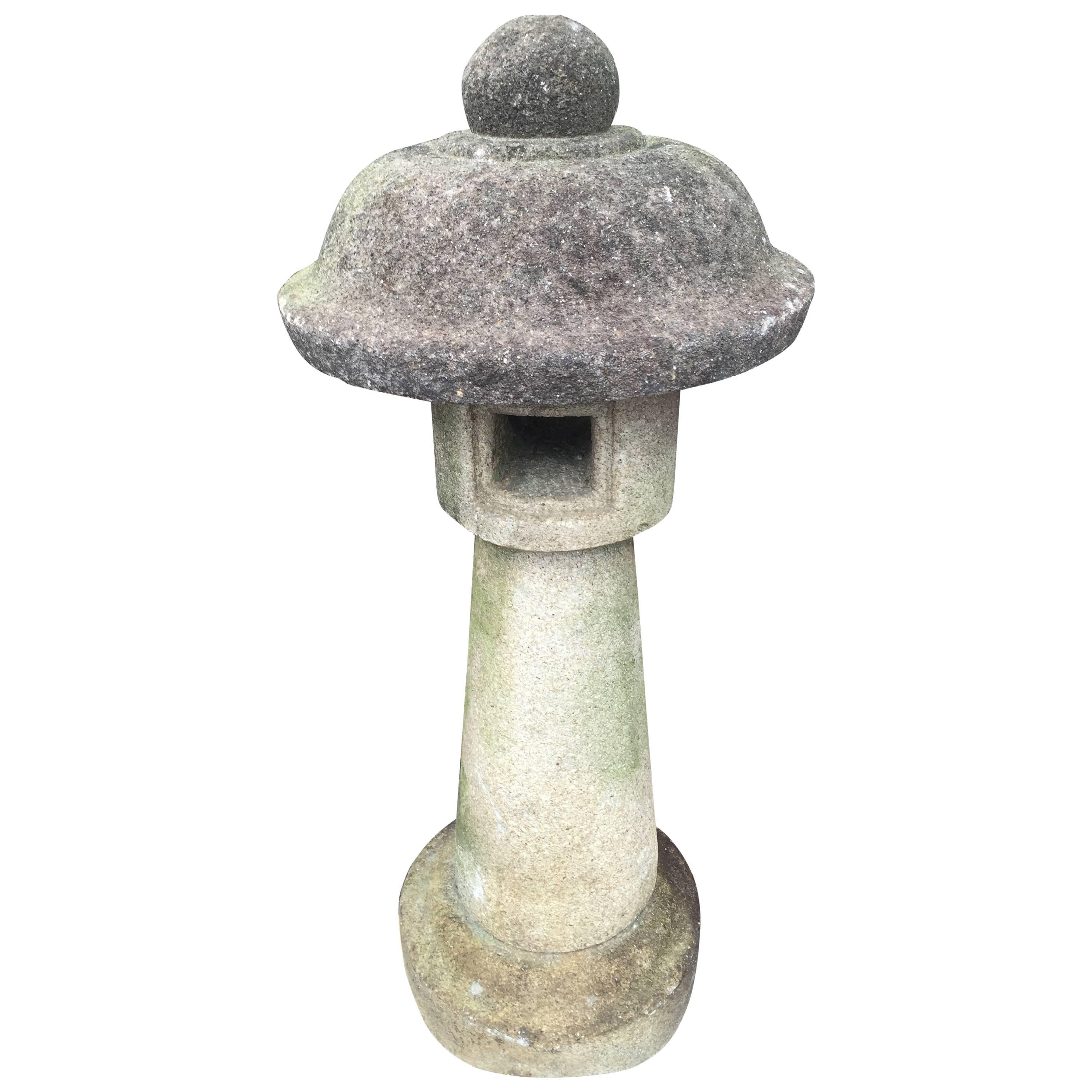 Japan Antique Tall Stone Garden Lantern hand carved perfect tea garden, 1920'ss