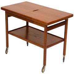 Mid-Century Danish Teak Rolling Bar or Serving Cart