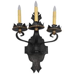 Vintage  Larger Scale Wrought Iron Sconce