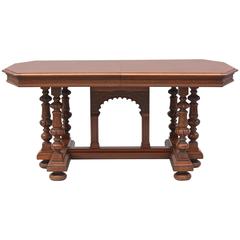 1920s Spanish Revival Dining Table with Leaves