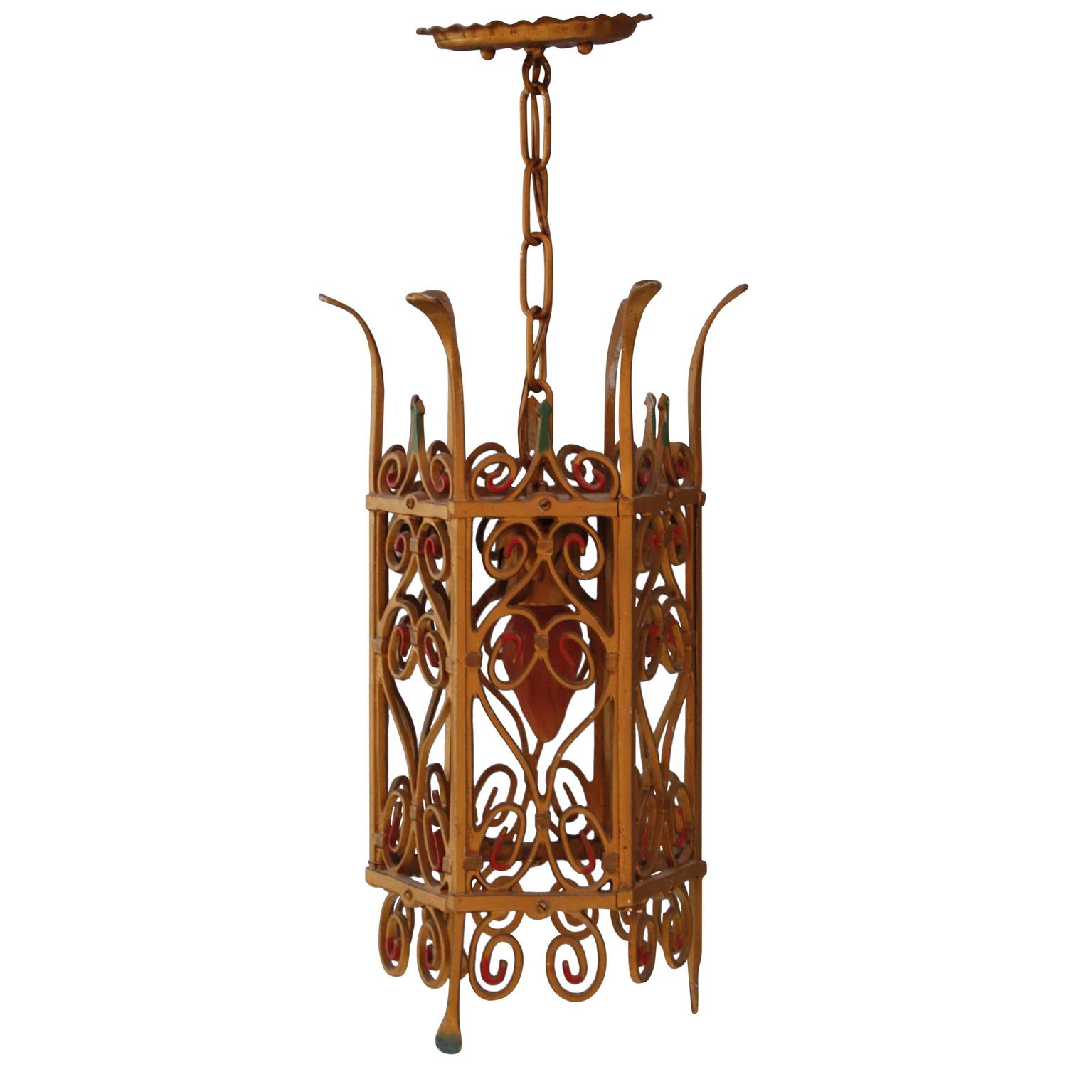 1920s Spanish Revival Pendant Light For Sale at 1stdibs
