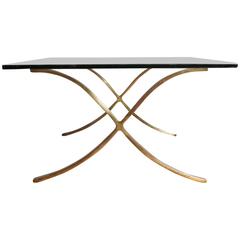Vintage Rectangular Glass Coffee Table / Manner of Mies Van Der Rohe Barcelona 7