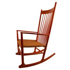 Vintage Wegner J 16 Rocker in Red Paint Finish