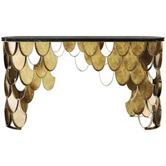 Brushed Brass and Black Marble Koi Console form Europe