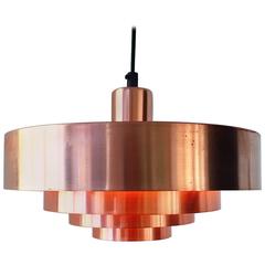 Danish Solid Copper Ceiling Light by Jo Hammerborg