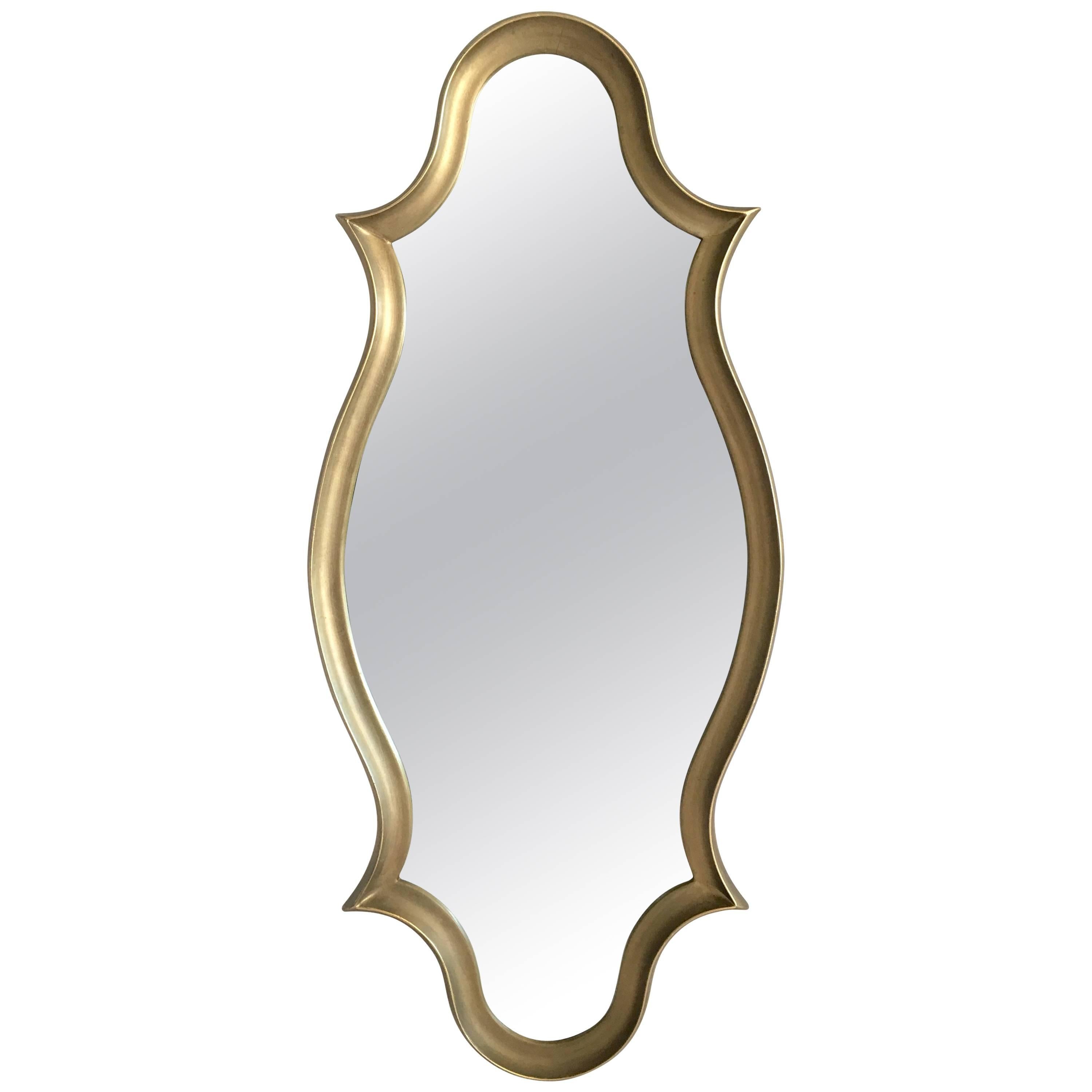 1970"S La Barge Style Gilt Wood Cartouche-Form Framed Mirror 