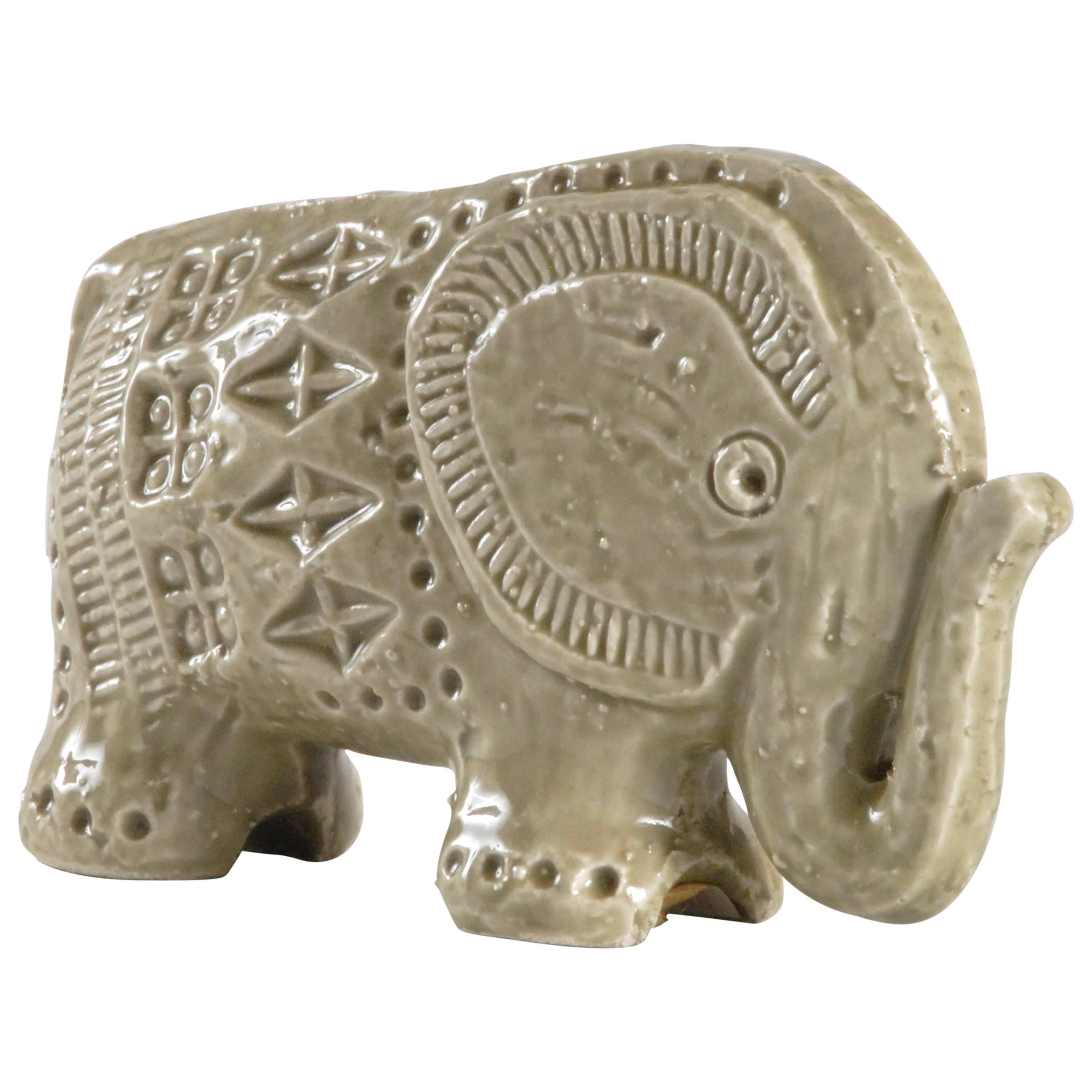 Bitossi Small Elephant Designed by Aldo Londi, Italy, circa 1968