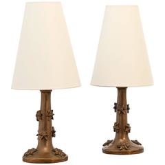 Pair of Bronze Table Lamps by Garouste and Bonetti