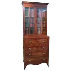 George III Mahogany Secretaire Bookcase