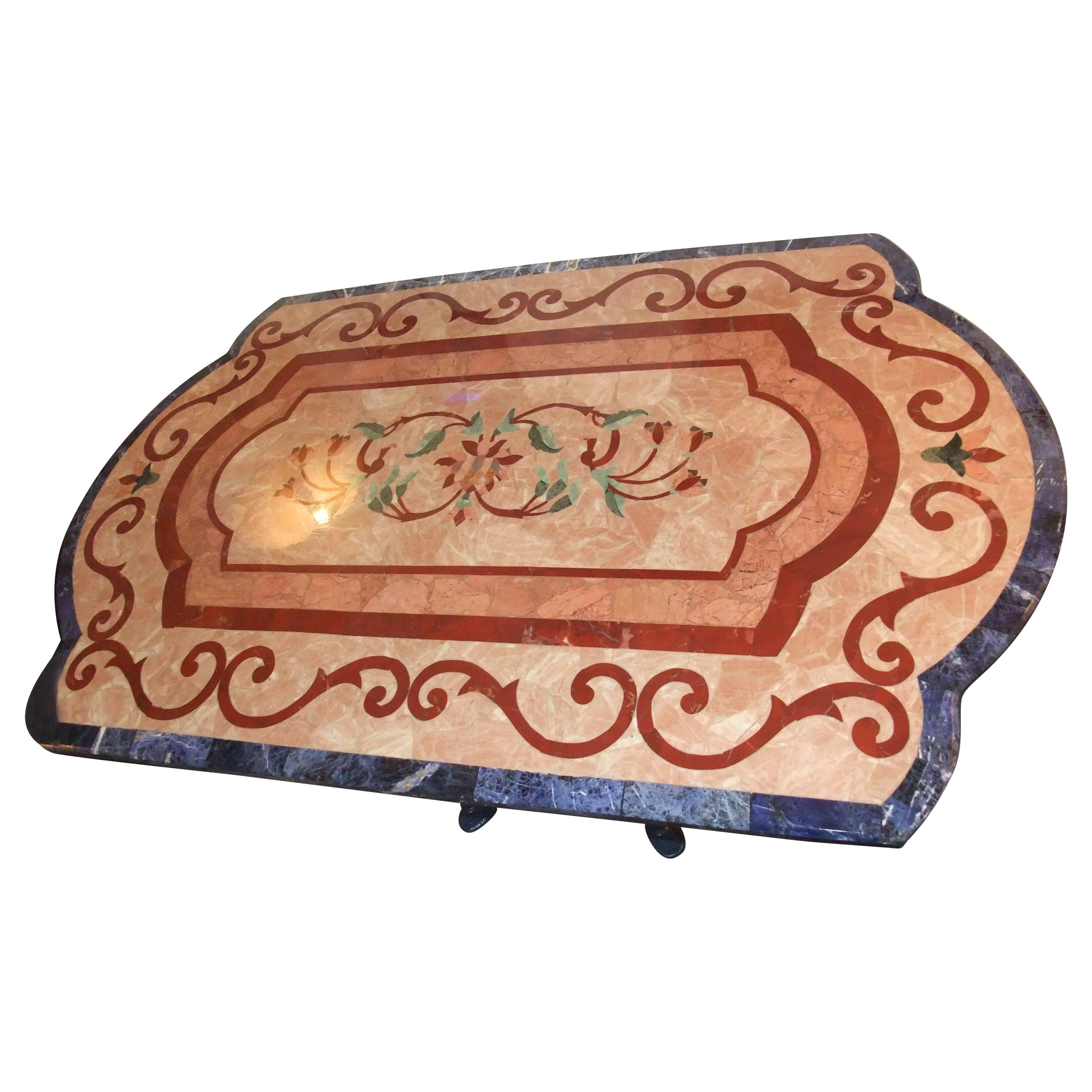 Pietra Dura Marble-Topped Table For Sale