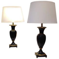 Pair of Empire Lamp Dark Patina and Gilt Bronze, 19th Century