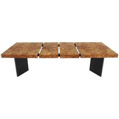 Burl Wood Dining Table with Two Leaves 6