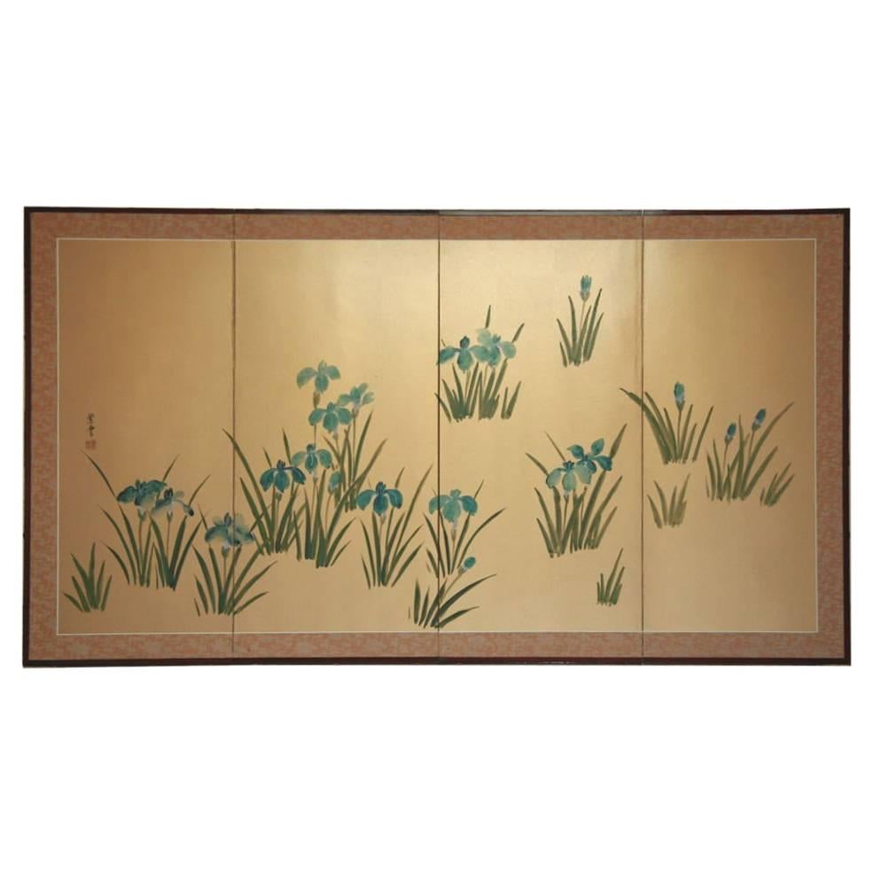 Japanese  Hand-Painted Panel/Screen 