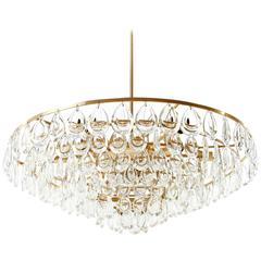 Palwa Chandelier, Gilt Brass and Glass, 1960s 10