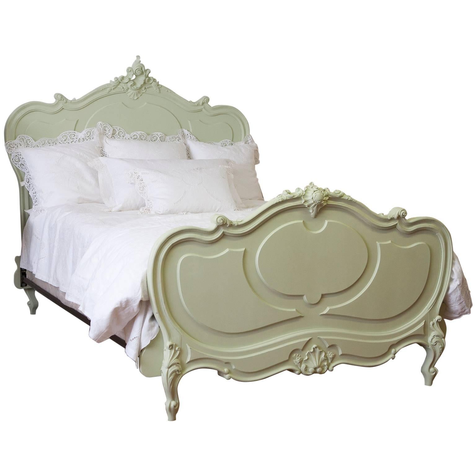 Antique French Louis XV Style Queen Bed from the Belle Époque Period