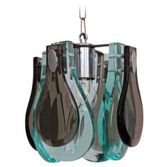 Fontana Arte Style Pendant Lamp with Murano Glass in Excellent Condition 12