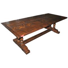 English Oak Trestle Base Table 1