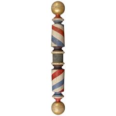Carved and Painted Barber Pole