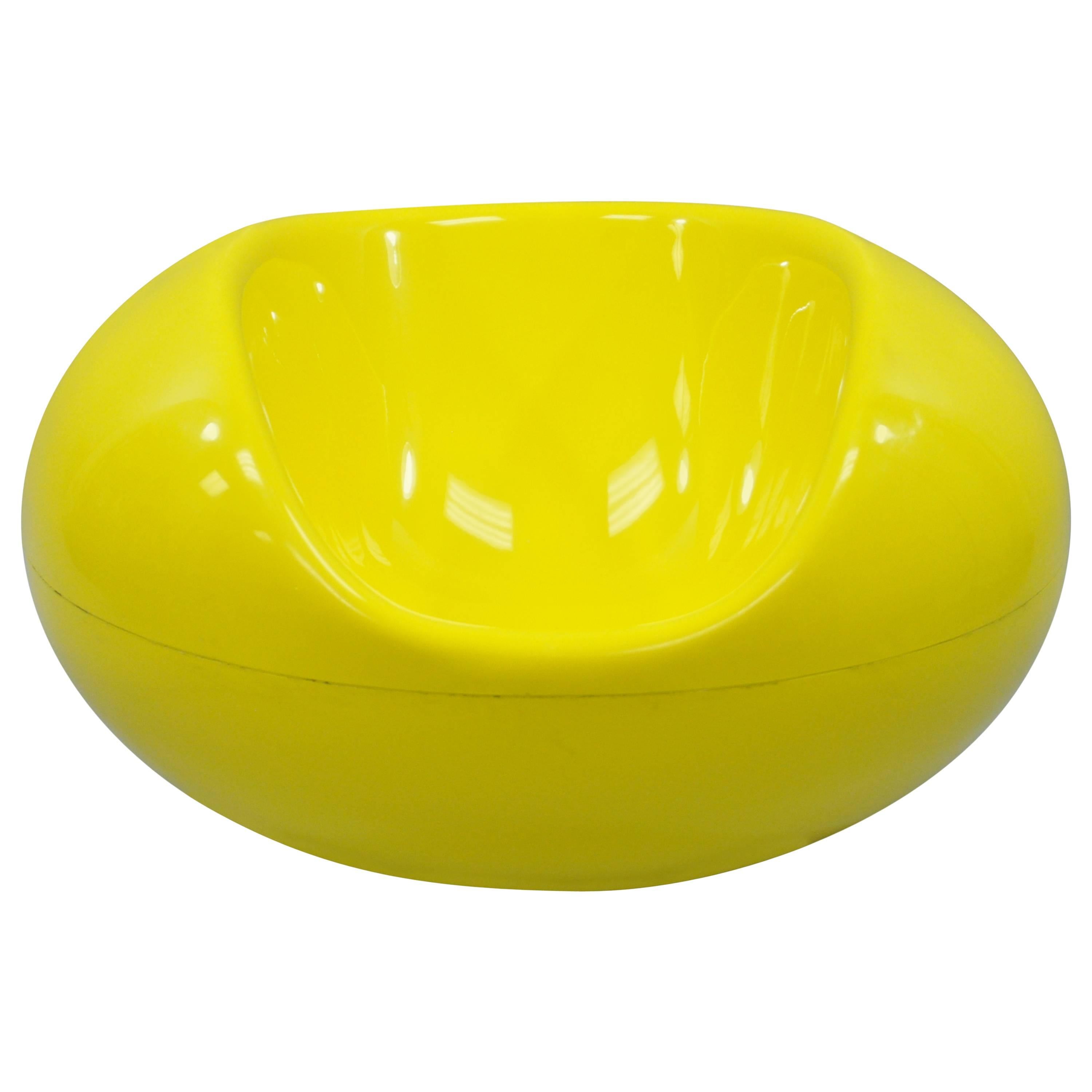 Eero Aarnio for Asko Yellow Fiberglass Pastille Pod Gyro Lounge Chair