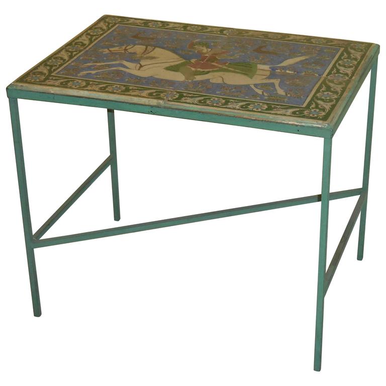 Vintage Persian Tile Coffee Table For Sale at 1stdibs