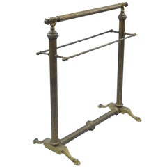 Clasped Hands Victorian Andre Arbus Style Brass Quilt Towel Rack Stand Holder