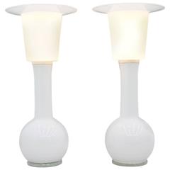 Pair of Luxus Glass Table Lamps, Uno & Osten Kristiansson, Sweden, 1960s