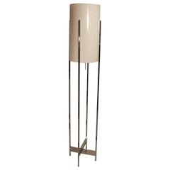 Retro Chrome Base Floor Lamp with Lucite Cylinder Shade by Habitat 'Six Light Sockets'