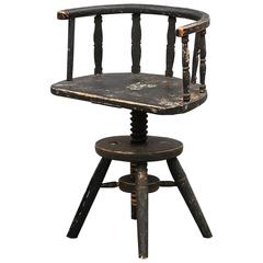 Antique 18th Century Swedish Folk Swivel Chair