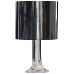 Harvey Guzzini Lucite Table Lamp with Metal Shade