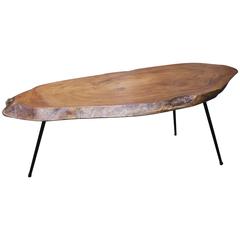 Vintage Tree Trunk Coffee Table in Nakashima Style